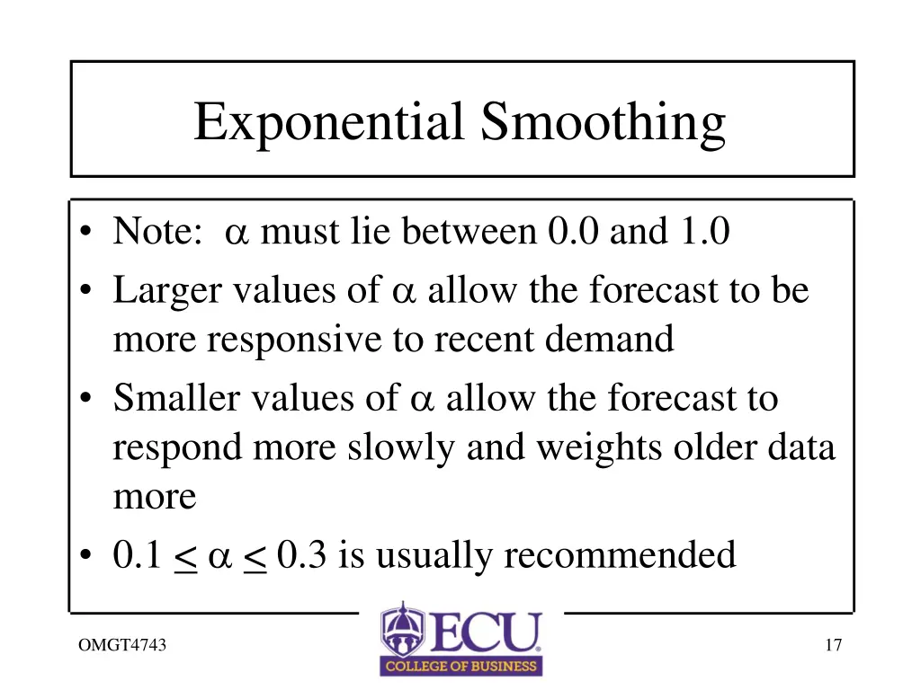 exponential smoothing 1