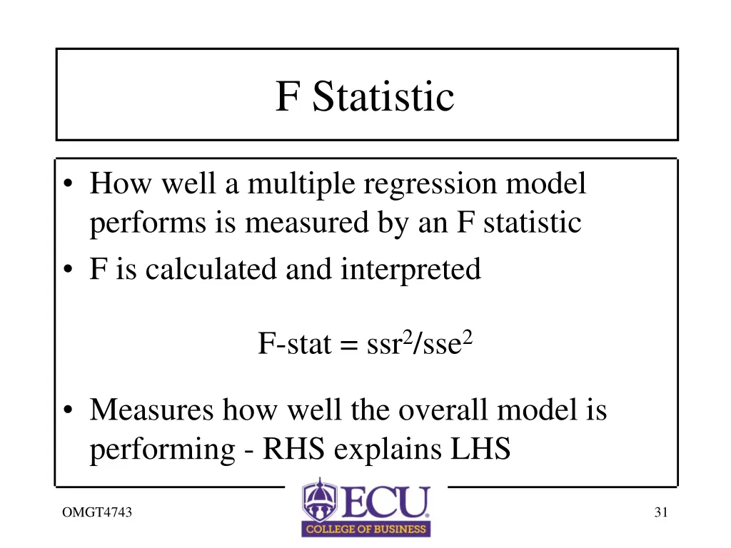 f statistic