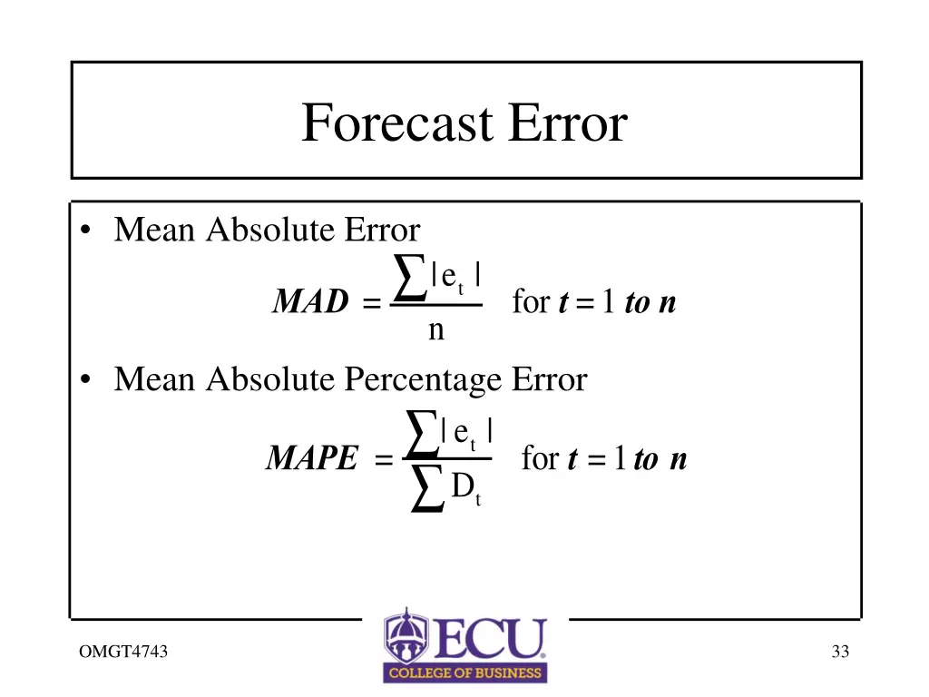 forecast error 1