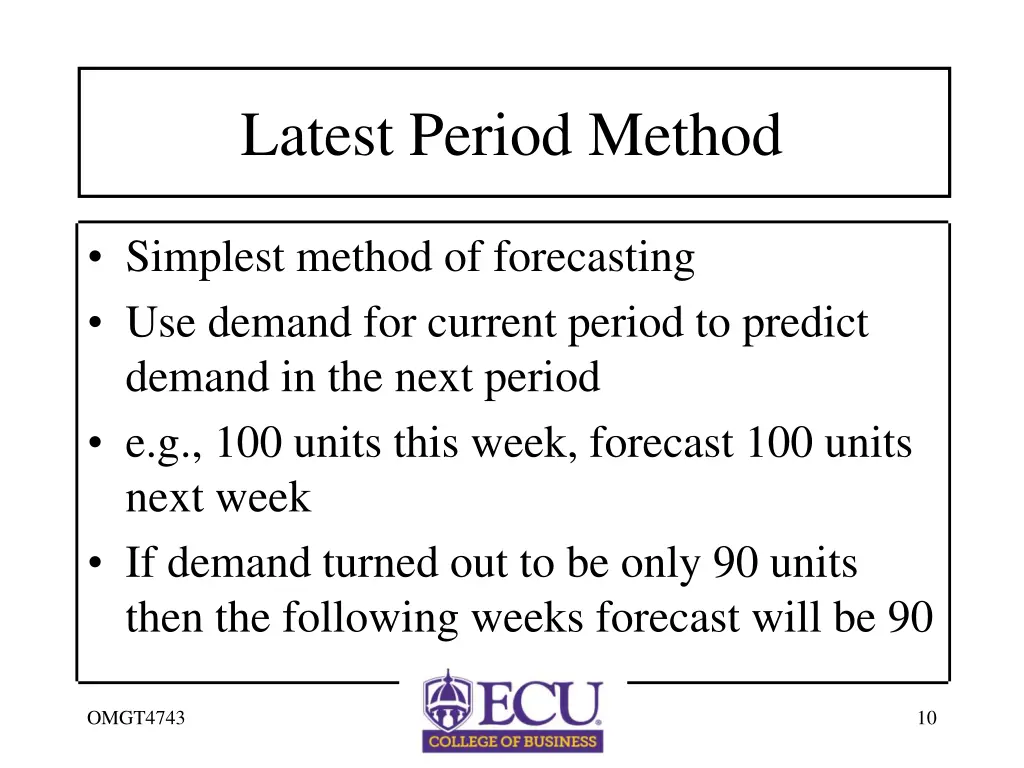 latest period method