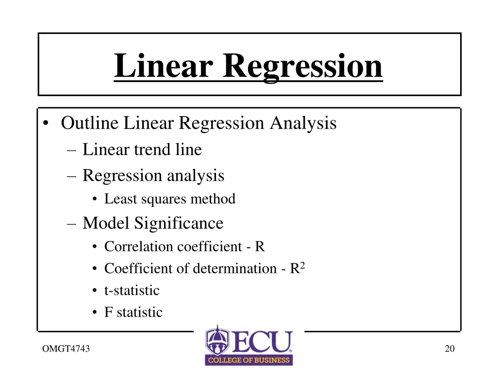 linear regression