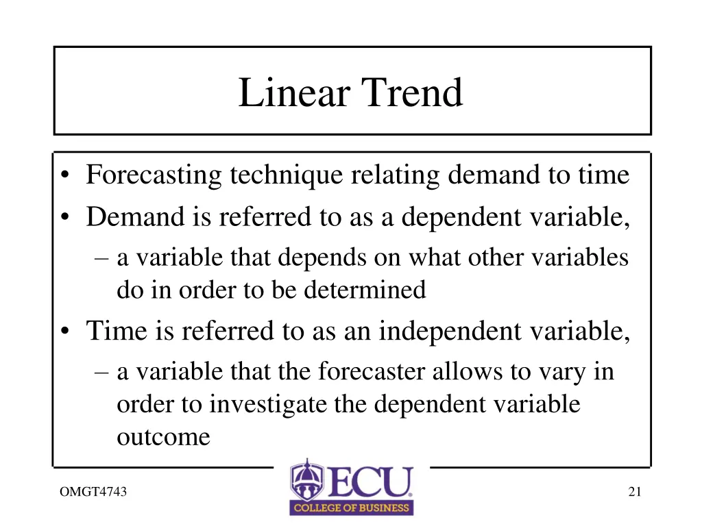 linear trend