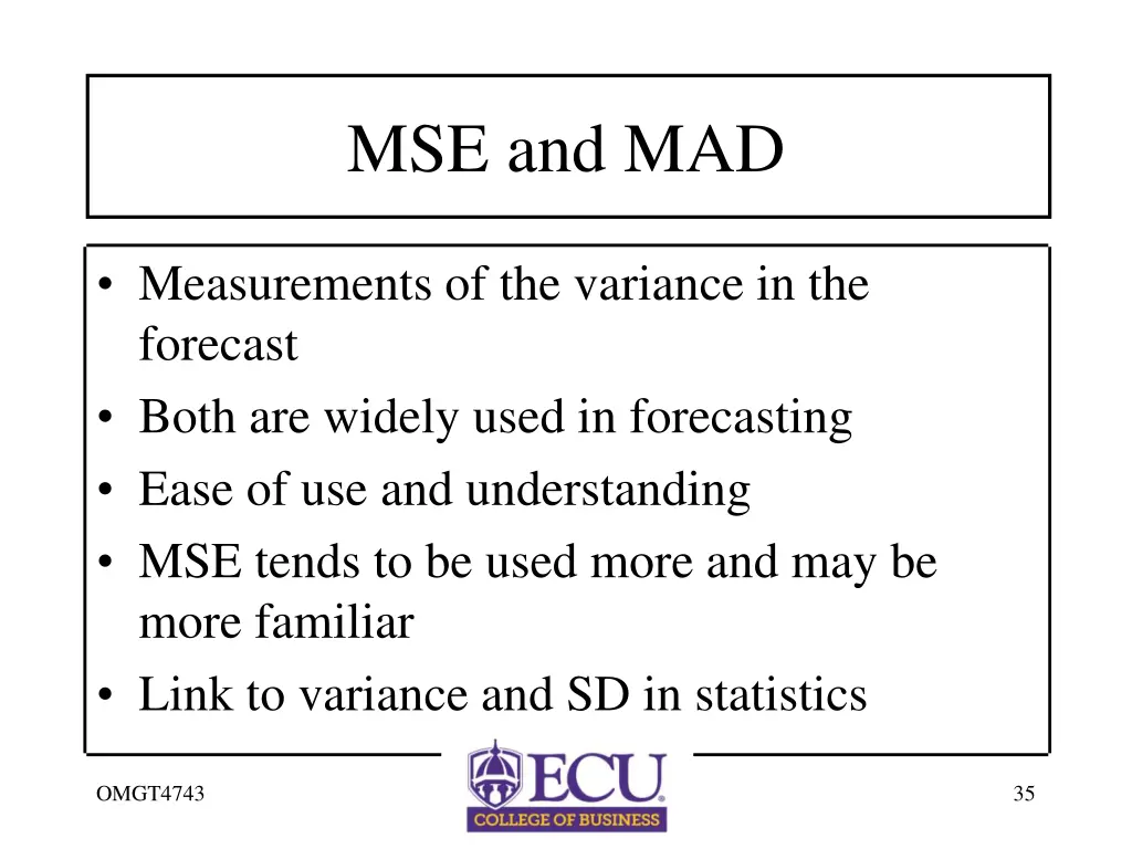 mse and mad