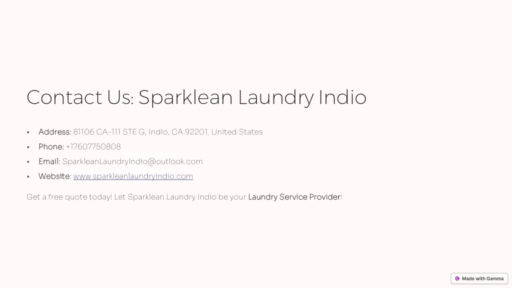 contact us sparklean laundry indio