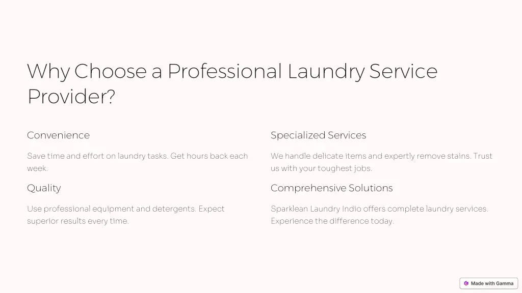 why choose a professional laundry service provider