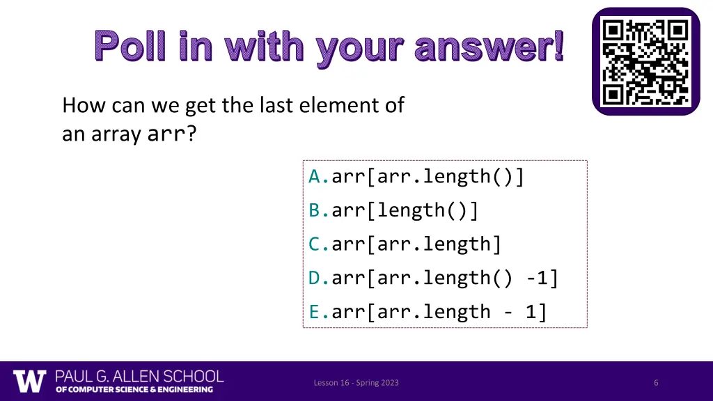 poll in with your answer