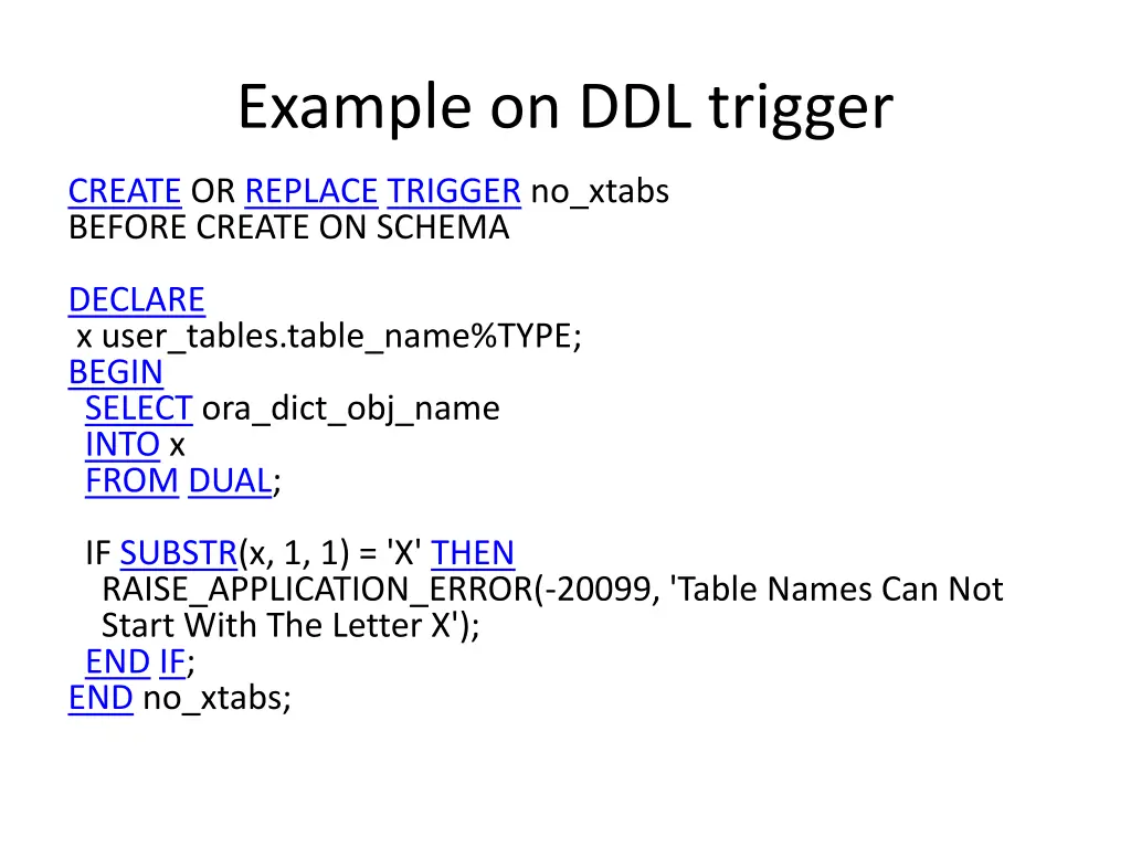 example on ddl trigger