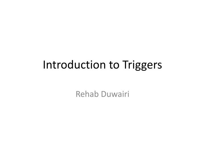 introduction to triggers