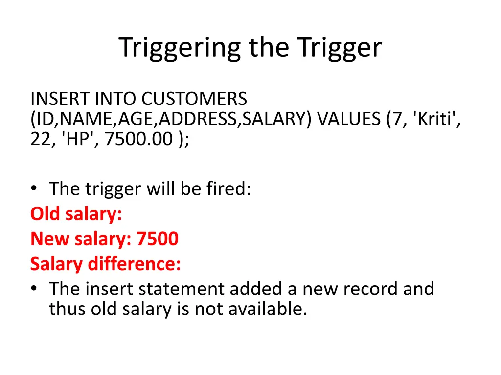 triggering the trigger