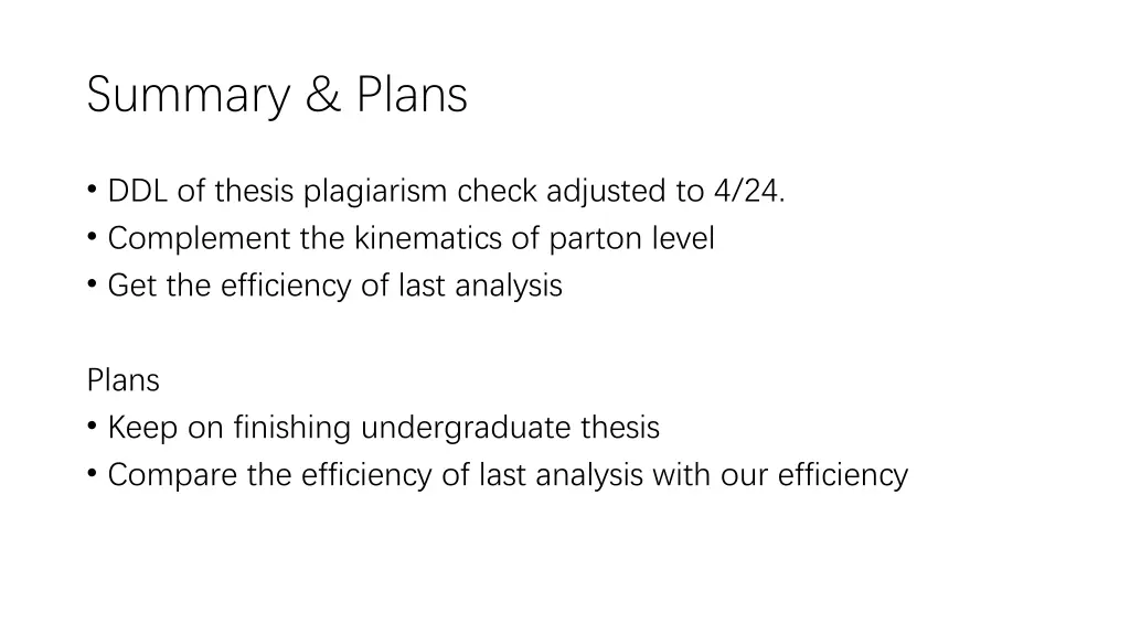 summary plans