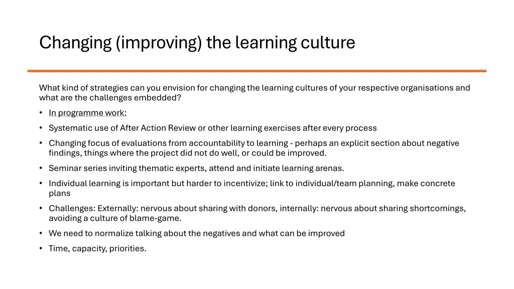 changing improving thelearningculture