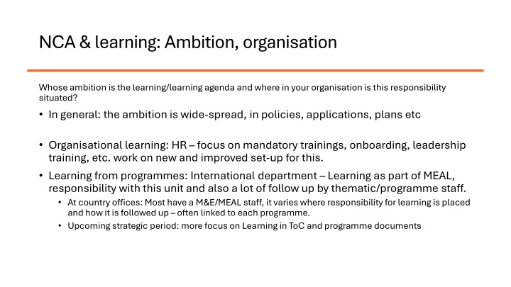 nca learning ambition organisation