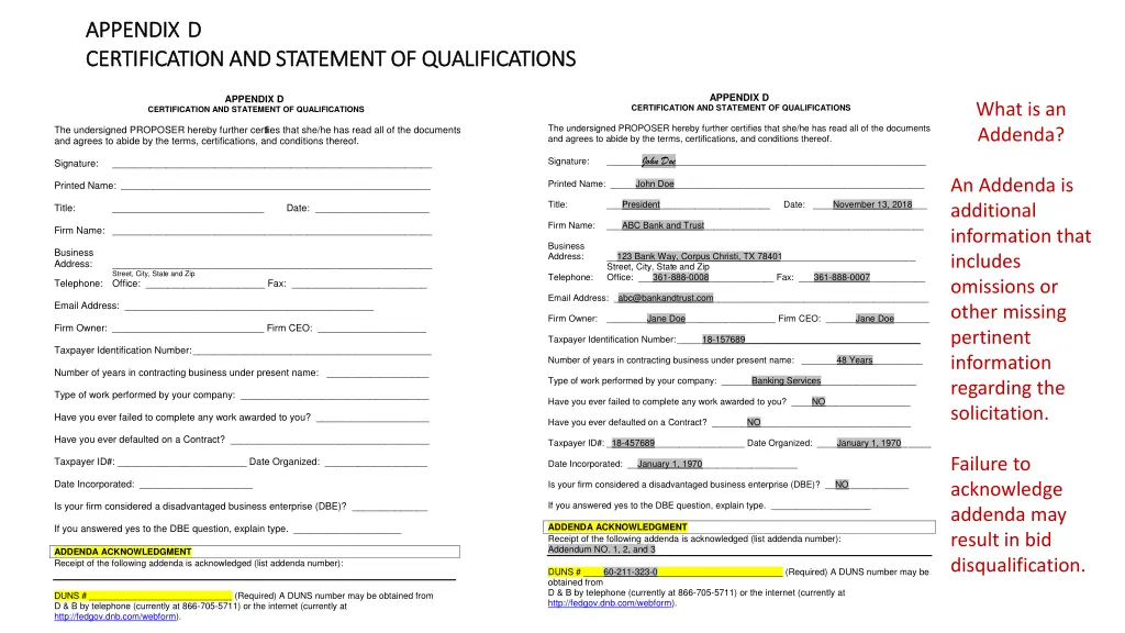 appendix appendix d d certification and statement