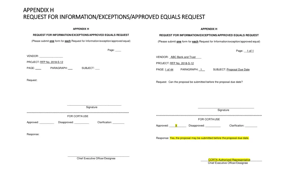appendix appendix h h request for information