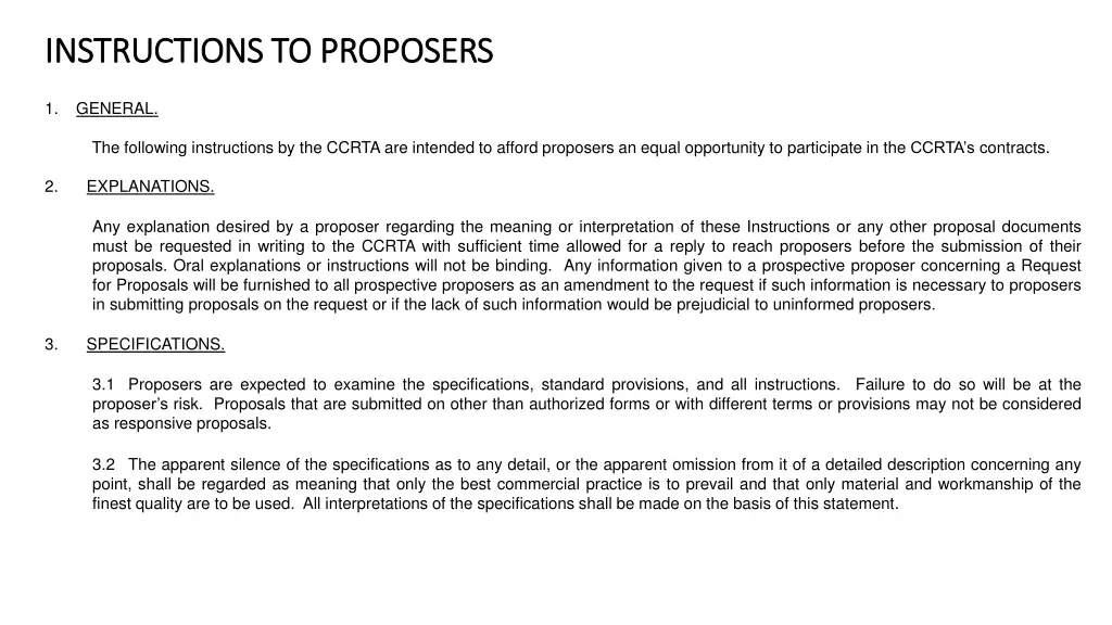 instructions to proposers instructions
