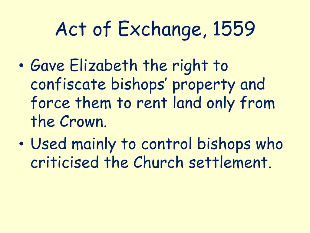 act of exchange 1559
