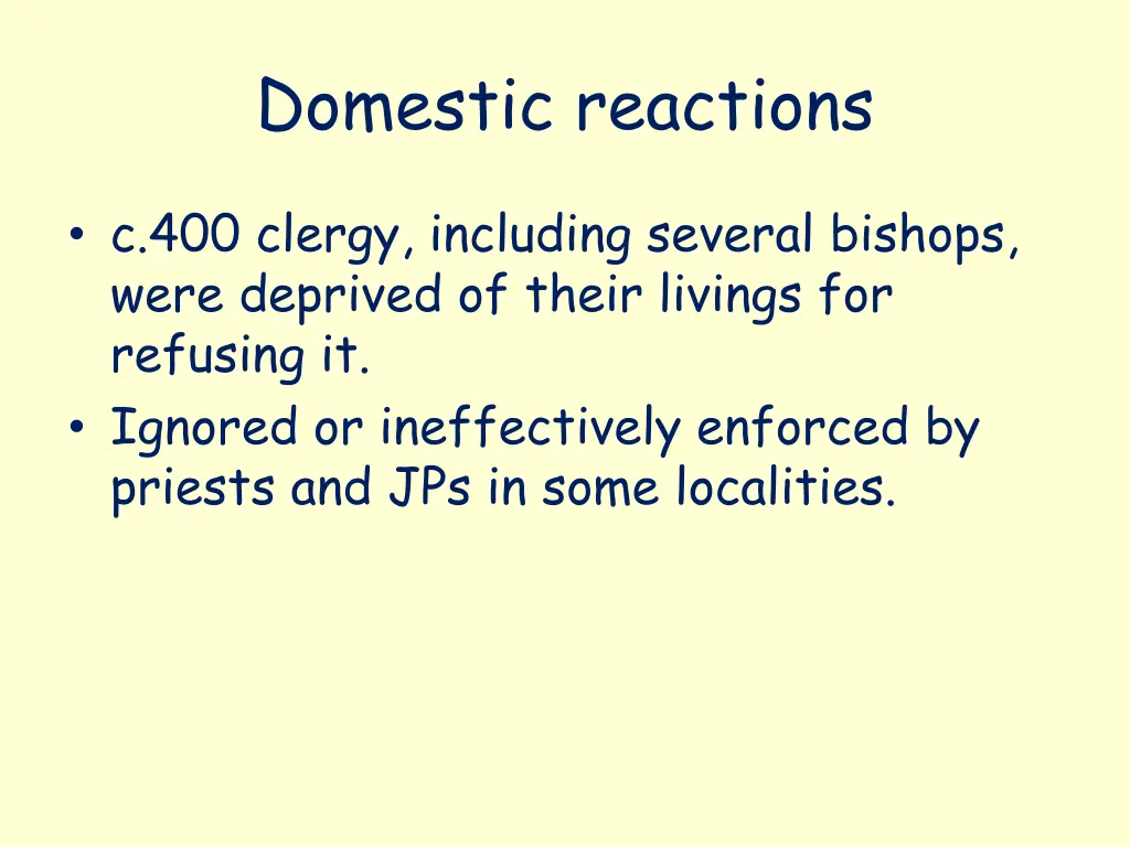 domestic reactions