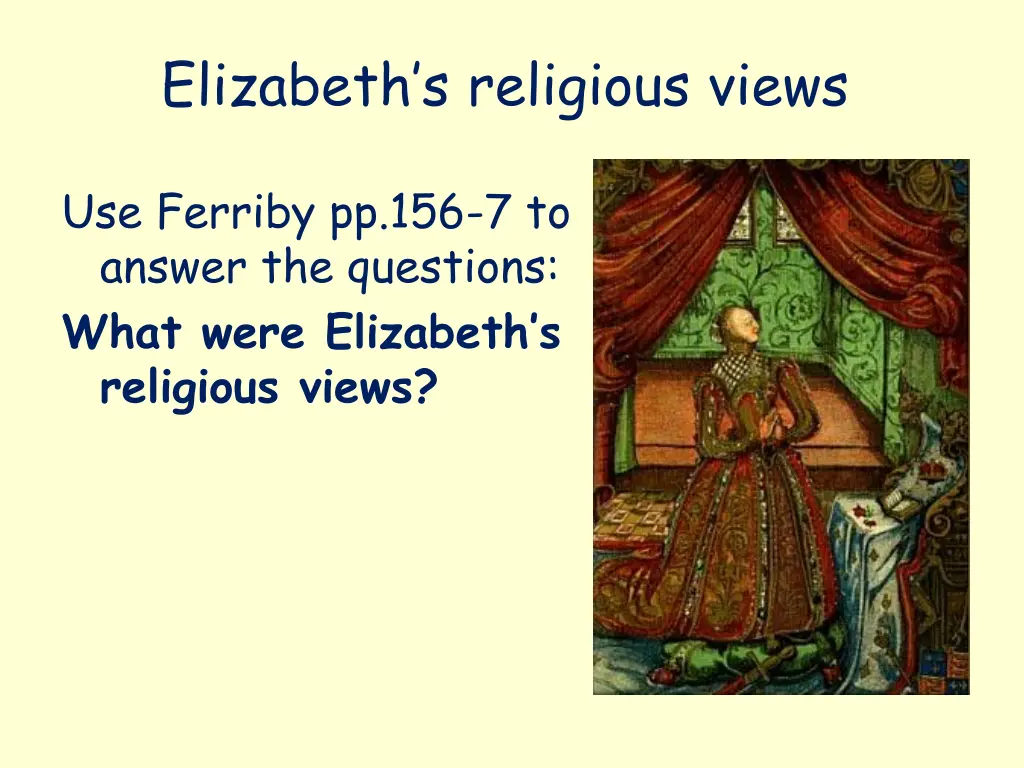 elizabeth s religious views