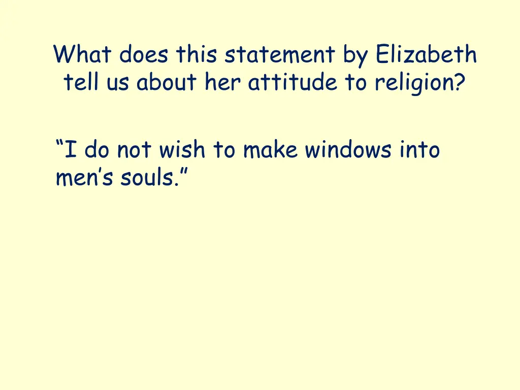 what does this statement by elizabeth tell