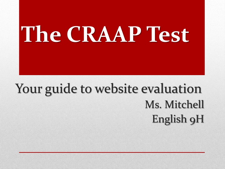 the craap test
