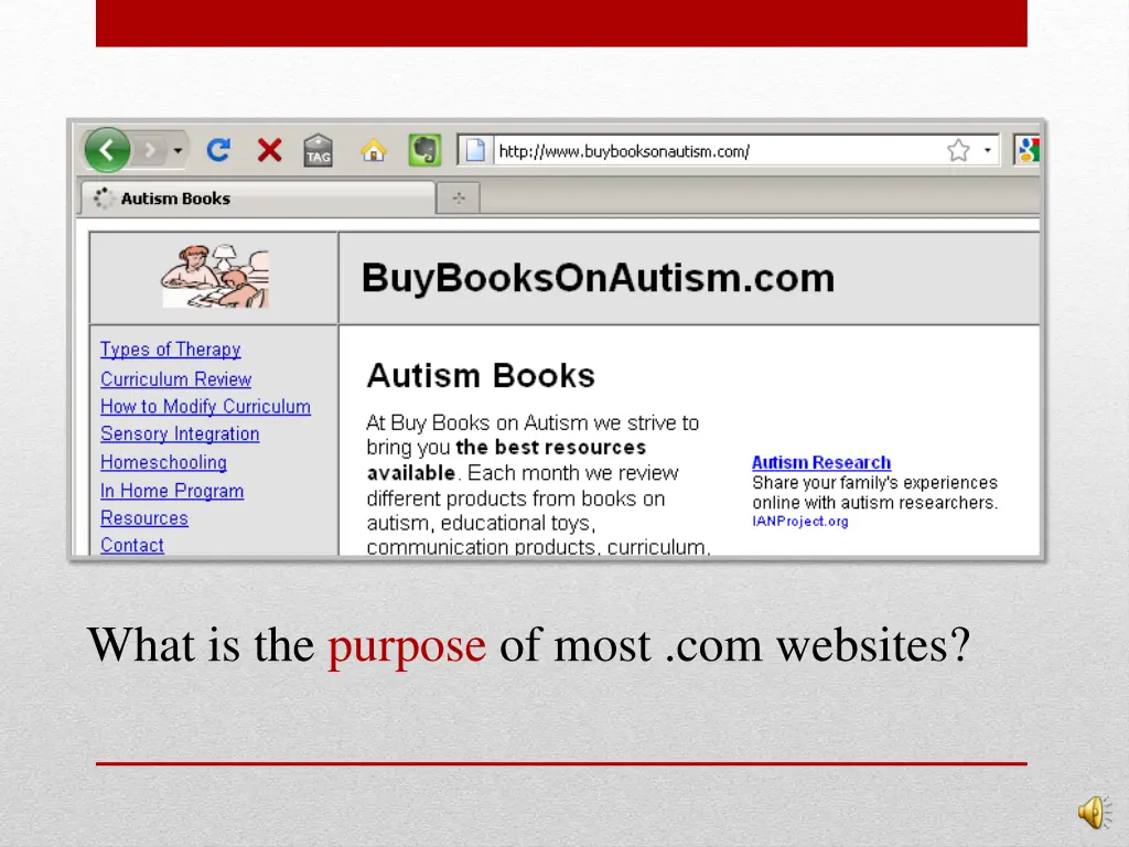 what is the purpose of most com websites