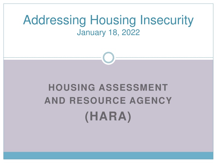 addressing housing insecurity january 18 2022