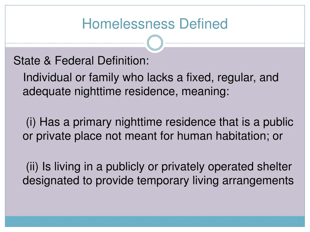 homelessness defined