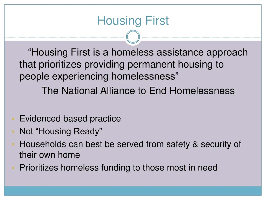 housing first