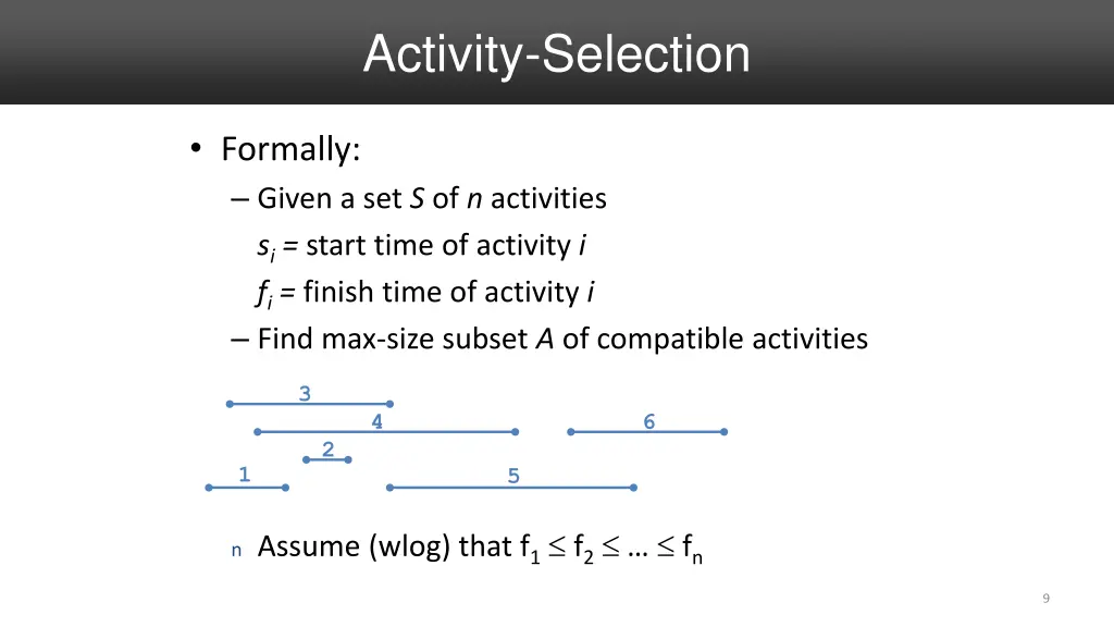 activity selection 1