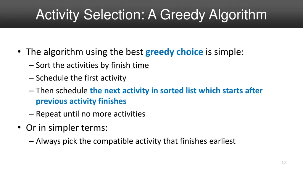 activity selection a greedy algorithm