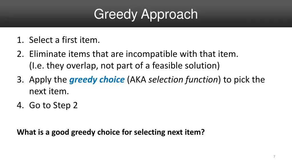 greedy approach