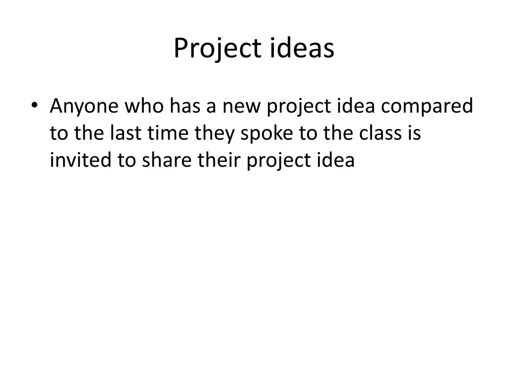 project ideas 1