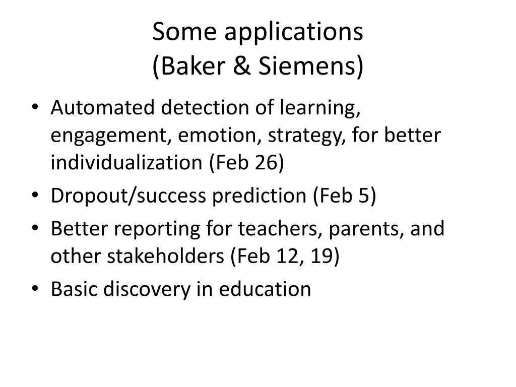 some applications baker siemens