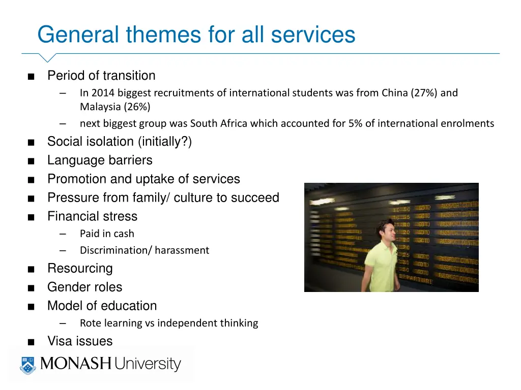 general themes for all services