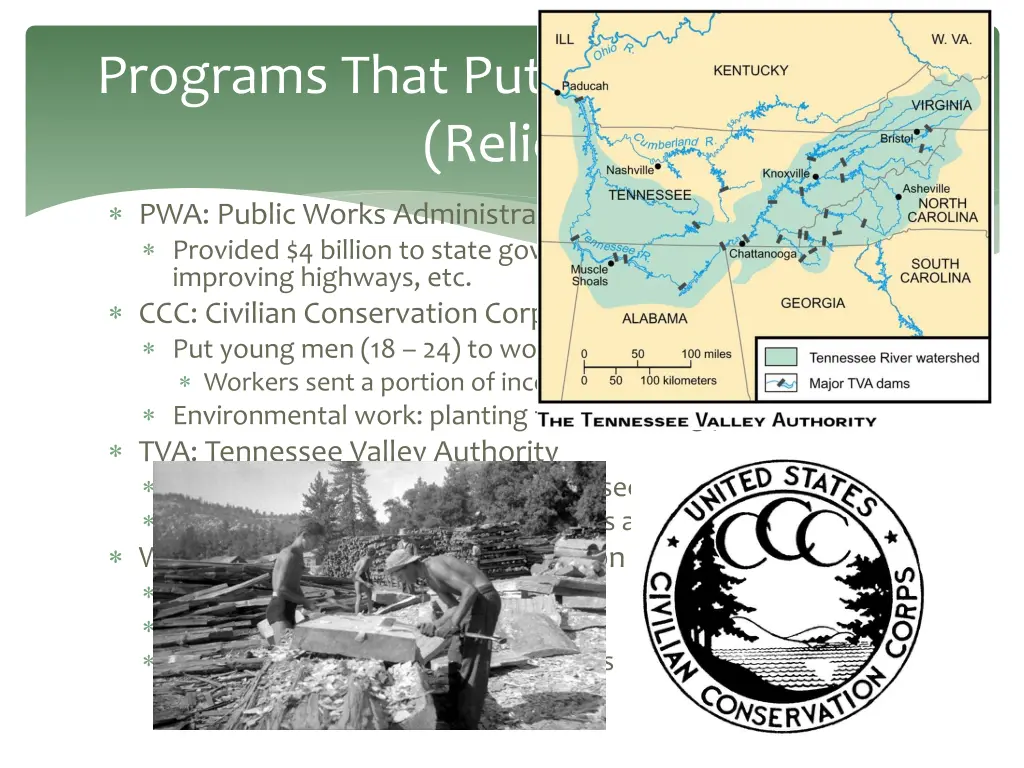 programs that put people to work relief