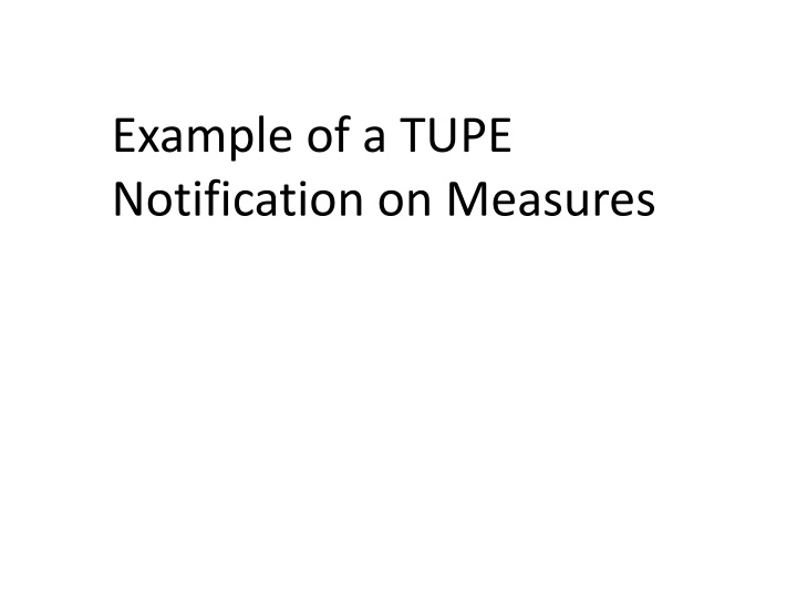 example of a tupe notification on measures