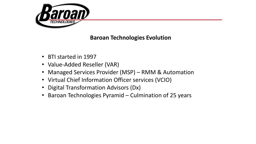baroan technologies evolution