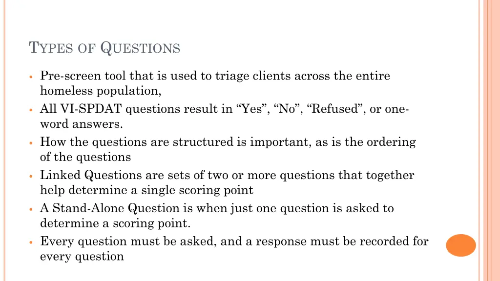t ypes of q uestions