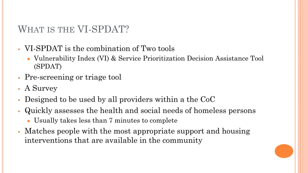 w hat is the vi spdat 1