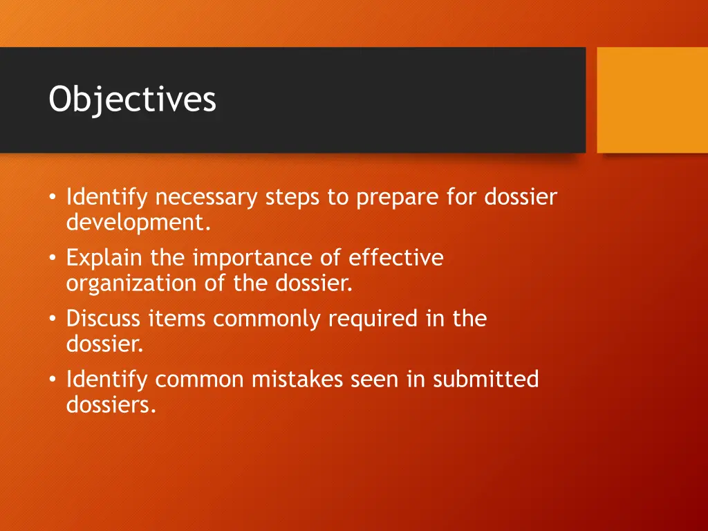 objectives