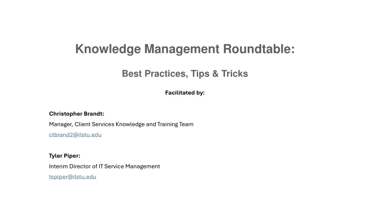 knowledge management roundtable