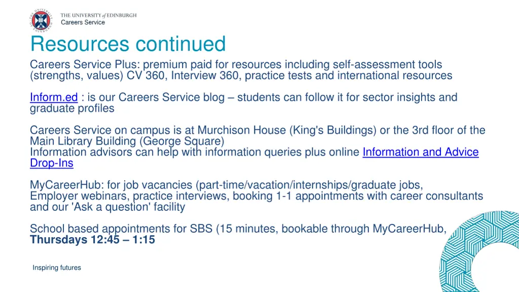 resources continued careers service plus premium