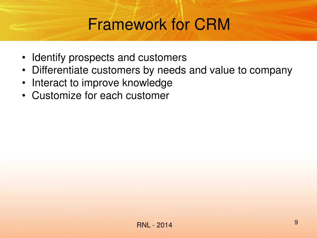 framework for crm