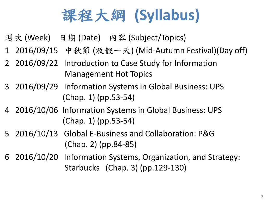 syllabus