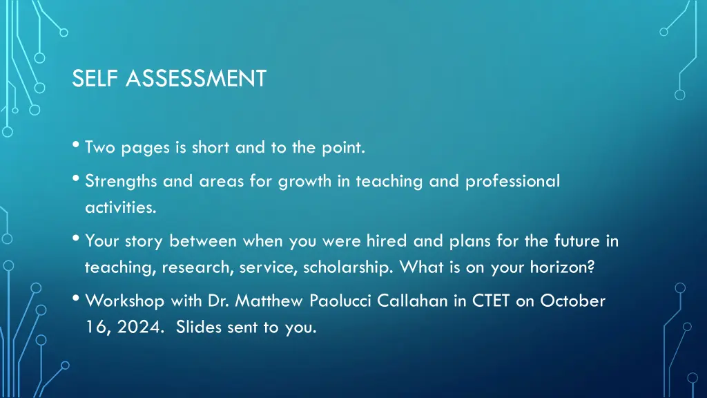 self assessment
