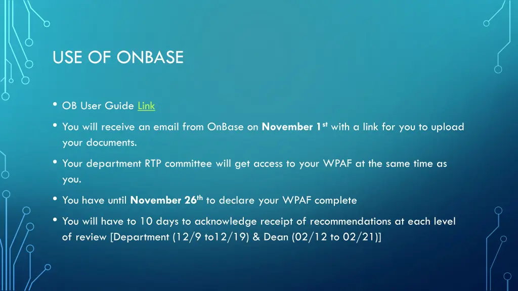 use of onbase