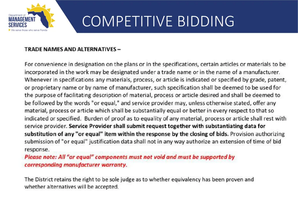 competitive bidding 9