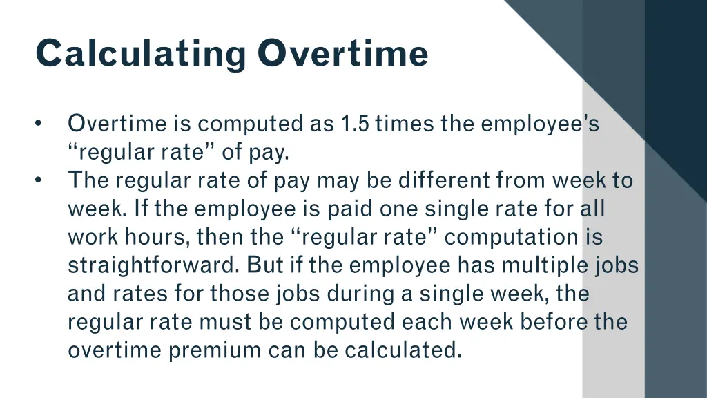 calculating overtime