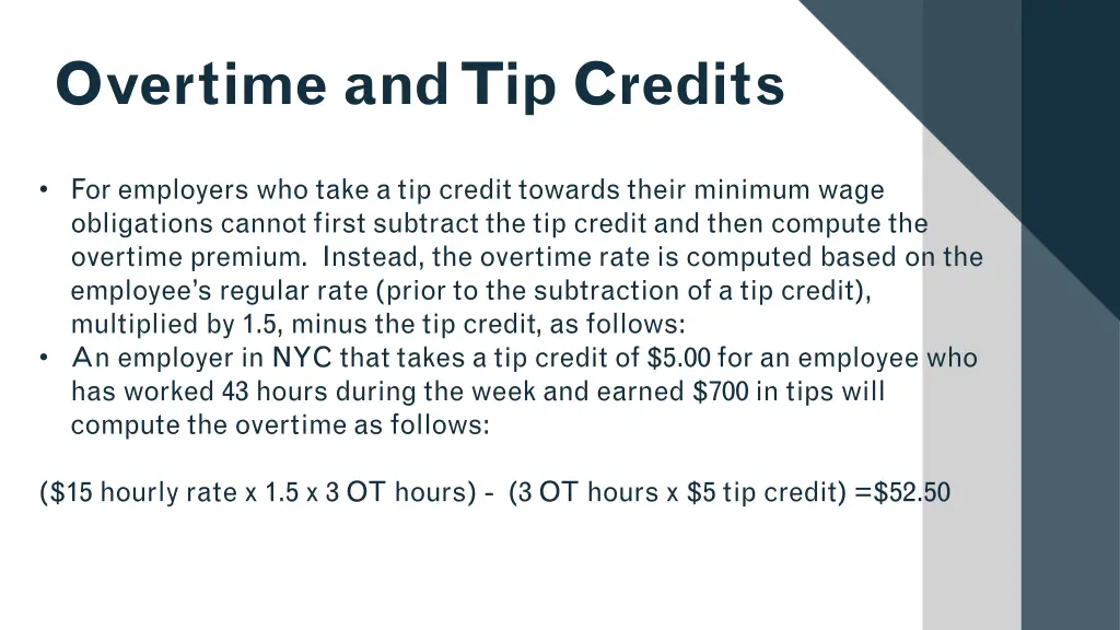 overtime and tip credits
