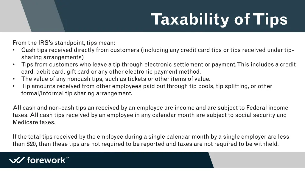 taxability of tips